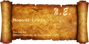 Nemoda Ervin névjegykártya